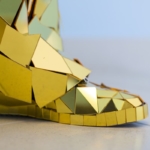 Boots of Gold Mirror Man suit with golden cylinder