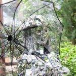 Mirror Lady costume with umbrella from side