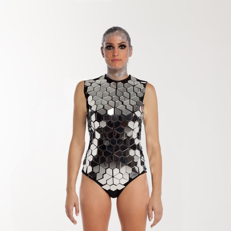 Mirror suit sequin leotard dancewear - Diamonds - by ETERESHOP