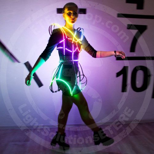 Neon dance outfits glowes in different colours