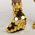 Gold Disco ball overshoes