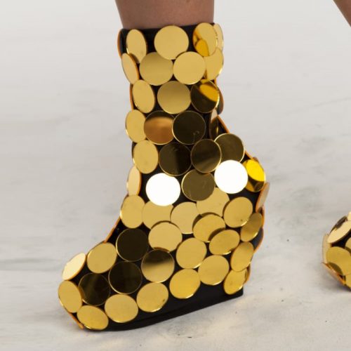 Gold Disco ball overshoes