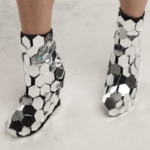Disco ball mirror overshoes - Hexagons style from front