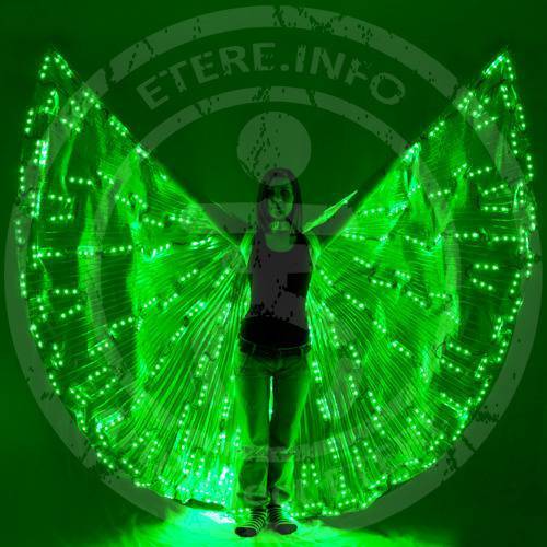 Changing effects on LED Bellydance wings RGB-600 LEDs - green effect