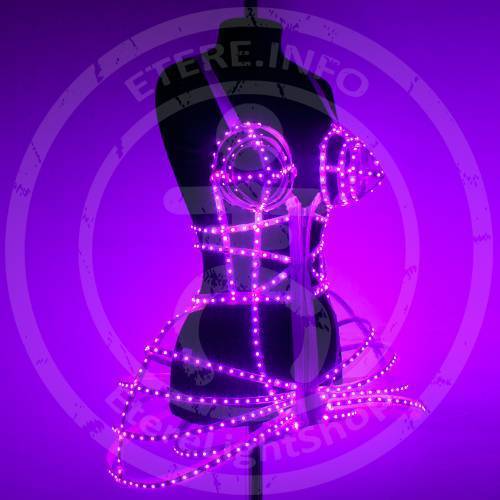 LED cage dress costume with bra on manneqiun view from side