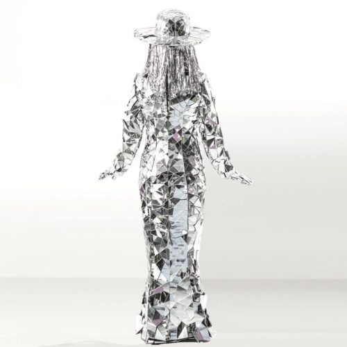Mirror Mermaid lady - Broken glass dress view from back