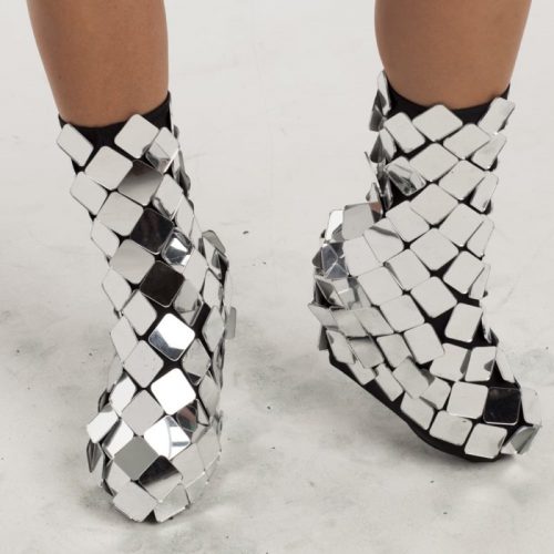 Disco ball mirror overshoes - Square style posing 3