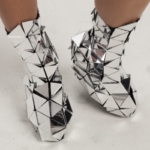 Mirrored overshoes from top