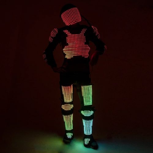 LED suit armor suit dark red effect