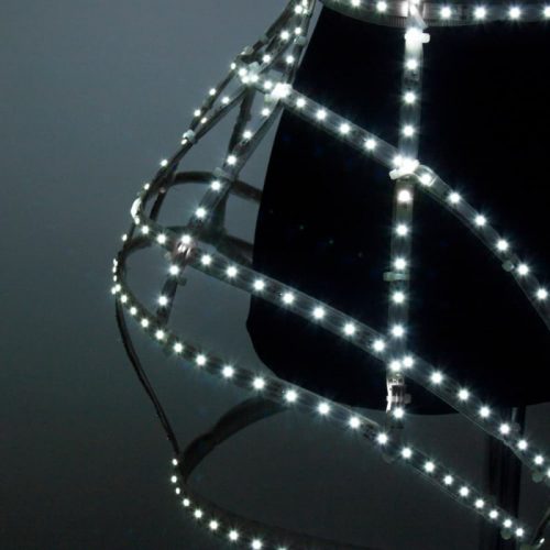 LED light up cage fashion dress bottom part in white