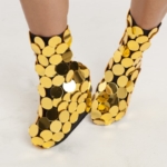 Gold Disco overshoes in Circle style