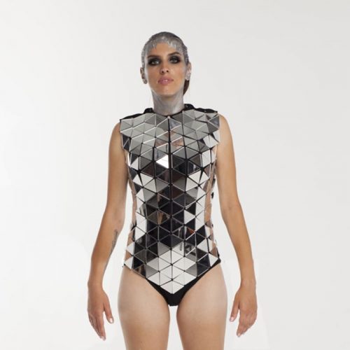 Just a bidy from Mirror Suit Transformer Disco ball bodysuit "Triangles"