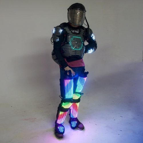 LED costume with circle effect and Rainbow Legs