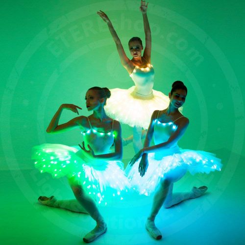 LED tutus dance with green effects