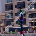 Day light flyboard performance in Glow suit