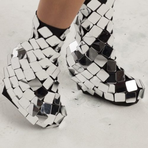 Disco ball mirror overshoes - Square style posing 1