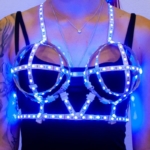 Cage corset in a form of led bra gkowes in blue