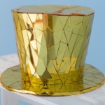 Cylinder hat of Gold Mirror Man suit with golden cylinder