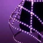 LED light up cage fashion dress bottom part in purple