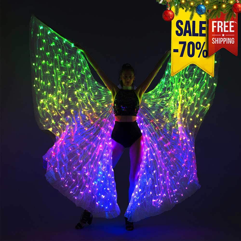 Smart LED Bellydance Rainbow wings - 500 LEDs