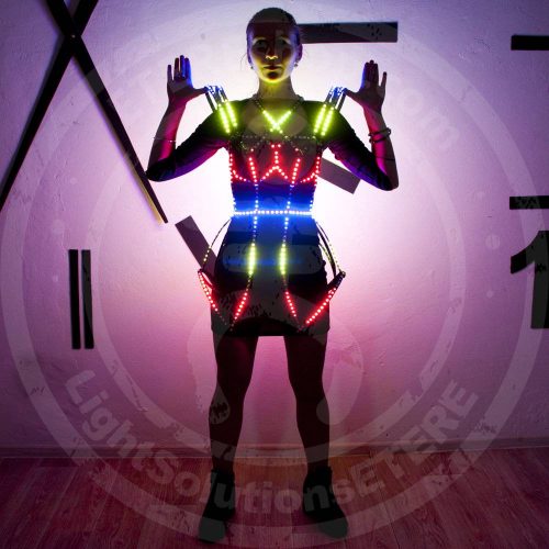 glow in the dark suit in form of cage dress