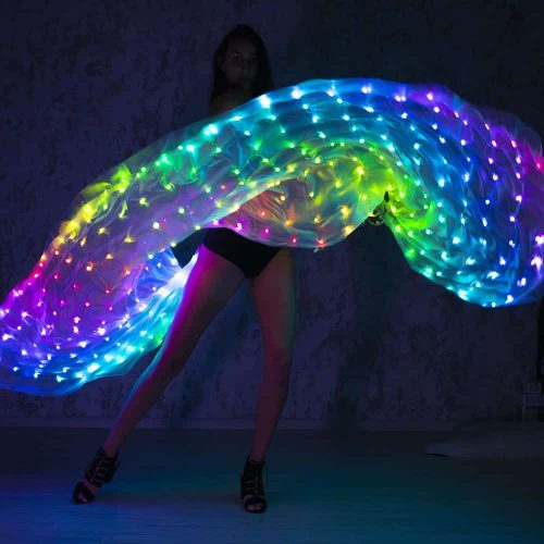 Smart Pixel Veil for Belly Dancing Rainbow Lights