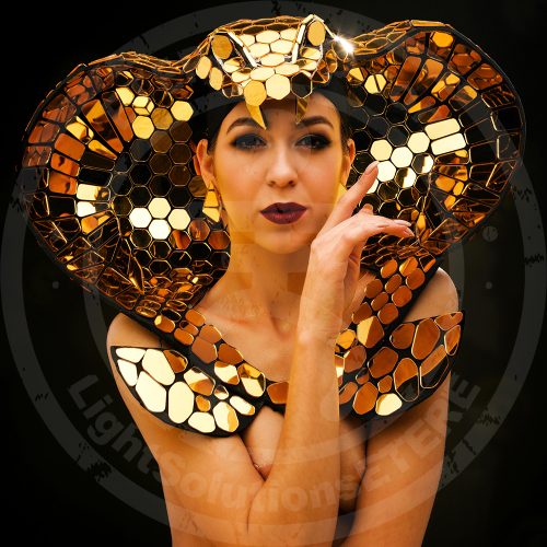 Mirror Snake - Cobra 3D mask on model photo from front