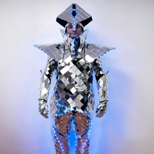 Square glass style - Mirror Costume Ice Guardian from front