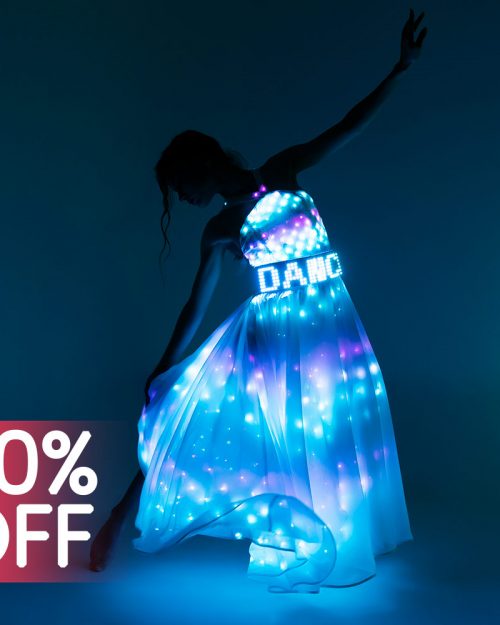 Smart LED light up Prom Dress with logo belt