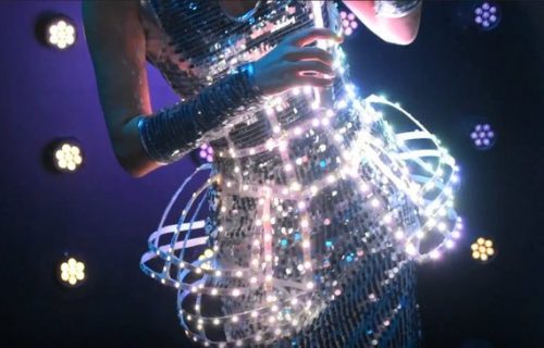 Musicain in smart LED corset