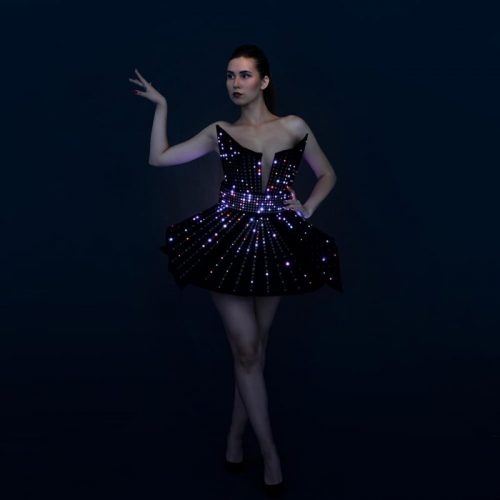 LED costume inspiration Dress from EVA with high density LEDs on belt