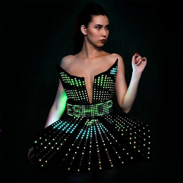 Light Up EVA Dress SMART LED light up black foam _H17