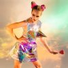 Hologram Vinyl LED Light Up Rainbow Cage Dress Outfit — photo 9