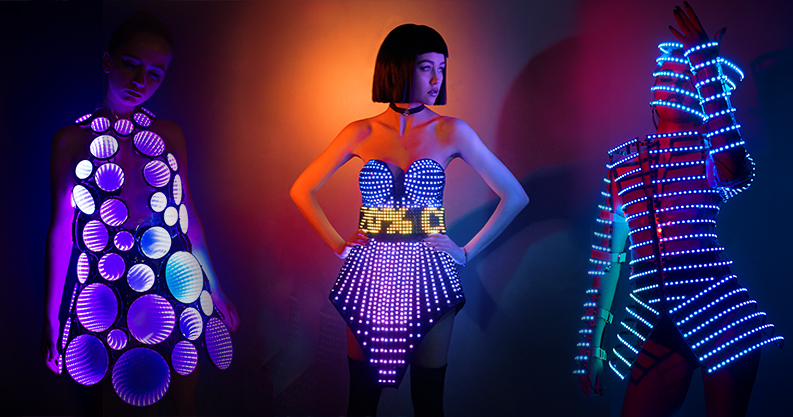 led dress