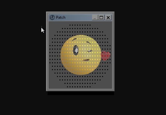 Draggin patch to choose an area for grabbing an effect for a LED screen mask.