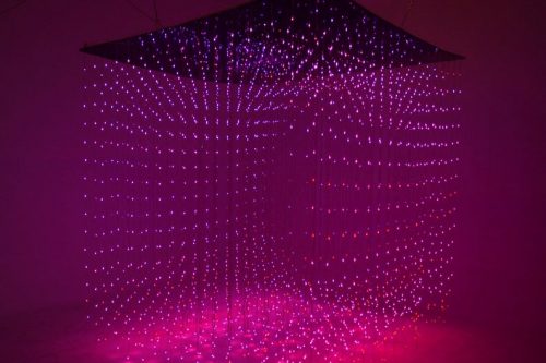 LED cube makeing all room in purple