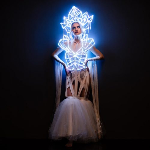 LED cage dress of White Queen bright top