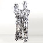 Dancing pair of Mirror "Family" glass man Mermaid lady animation costume suit - Broken glass Style