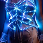 LED corset that create blue and white combination