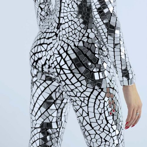 Mirror Dress Lady Gaga Style Zipper