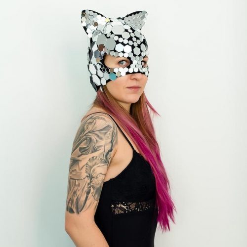 Adult's Cat Masks with Tattoos Rainbow