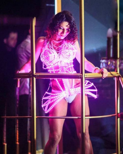Festival-wear-LED-Pink-Cage-dress