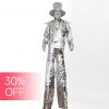 Glitter Sparkly Mirror stilt walker costume