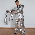 Dressing off mirror man ccostume from model