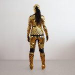 Gold Rave Bodysuit in a full size from behind