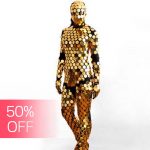 Gold Rave Disco Ball Mirror Bodysuit