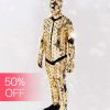 Gold Triangle disco ball mirror bodysuit costume