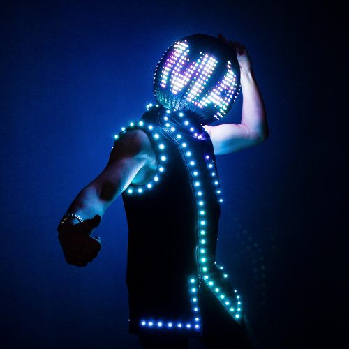 LED Helmet With MA letters on the Screen