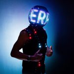 Glowing sphere Helmet with Text "ER"