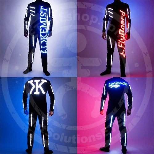 Set of LEDs water sports costumes with logos